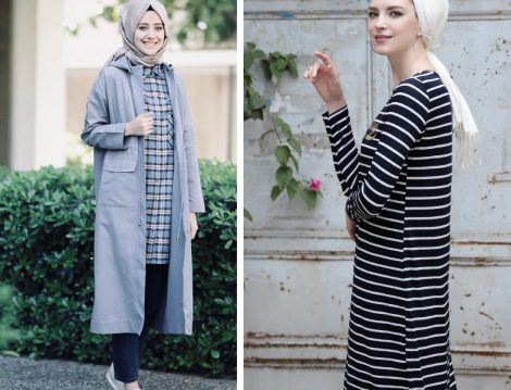 Trençkot ve Çizgili Tunik Modelleri