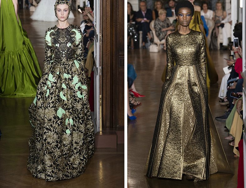 Valentino 2018-19 Sonbahar – Kış Couture Brokar Elbise Modelleri