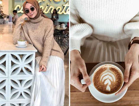 Kevser Sarıoğlu Piliseli Etek ve H&M Balıkçı Yaka Triko