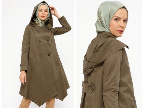 Loreen By Puane Haki Kapüşonlu Trençkot