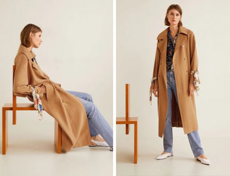 Mango 2018-19 Sonbahar Kış Trençkot Modeli