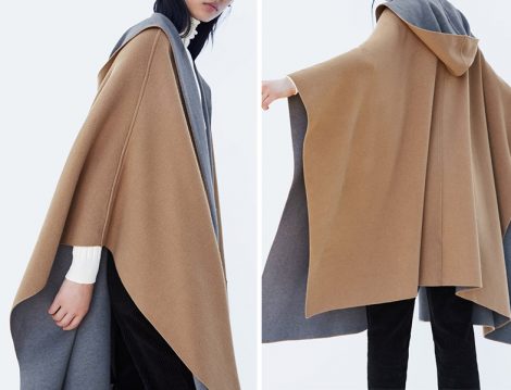 Zara Çift Taraflı Kapüşonlu Pelerin