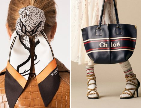 Burberry Logolu Eşarp ve Chloe Logolu Çanta-Çorap