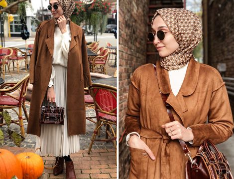 Esra Keskin Demir Süet Trençkot
