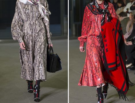 MSGM Desenli Deri Elbise Modelleri