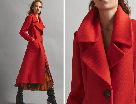 Massimo Dutti Kırmızı Palto