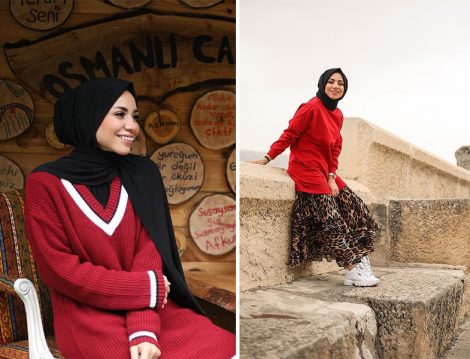 Misssemiramiss Leopar Desen Etek ve Modanisa Triko