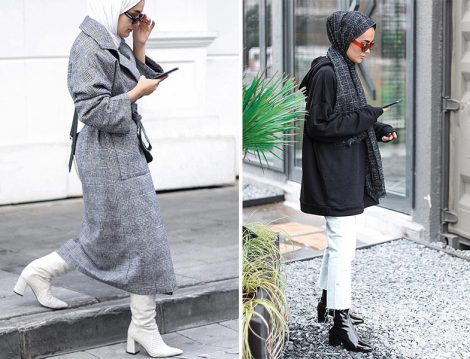 Beyaz Bootie ve Siyah Rugan Bot Modelleri