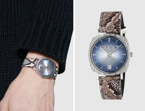 Gucci Yılan Derisi Kayışlı Kol Saati