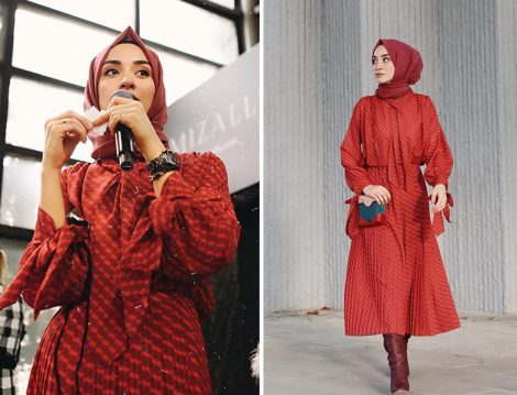 Kırmızı Elbise Kombinleri