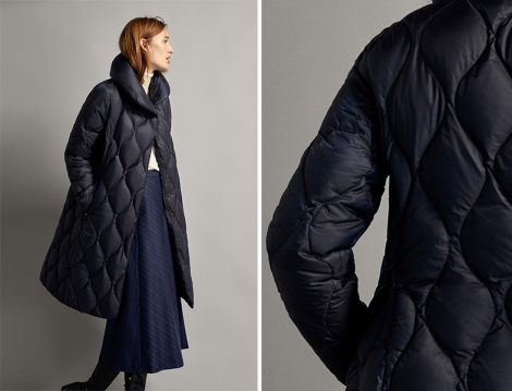 Massimo Dutti Dikişli Uzun Kuş Tüy Mont