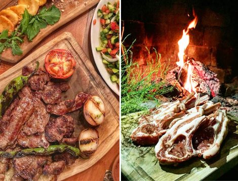 Mengen Çiftlik Et Mangal Şömine Başında Et Pişirme ve Yemek