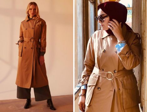 Merve Dağlı Camel Sally Trençkot