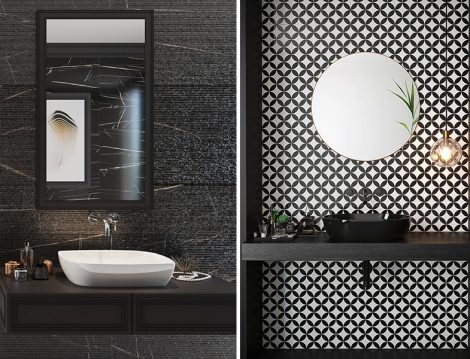 Seramiksan Siyah Beyaz Banyo Dekorasyonu