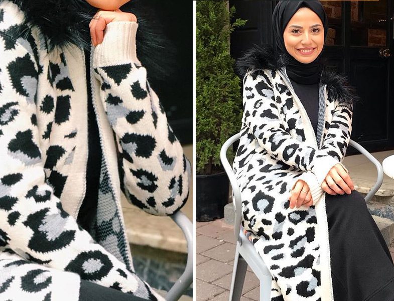 Leopar Desen Hırka