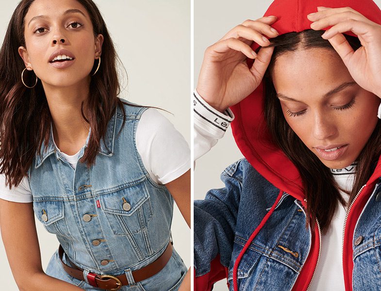 Levi’s® 2019 İlkbahar Kapüşonlu Mont ve Kot Kolsuz Elbise