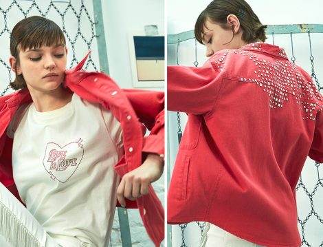 Twist 2019 İlkbahar Kırmızı Zımba Baskılı Bomber Ceket