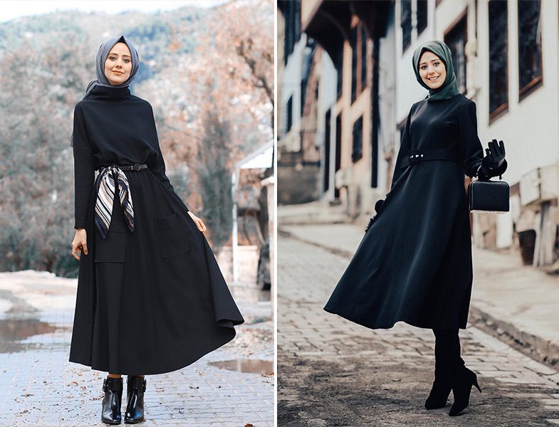 Elif Eser Siyah Etek ve LC Waikiki Siyah Elbise