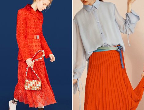 Fendi Mercan Pileli Etek - Carolina Herrera Mercan Pileli Etek