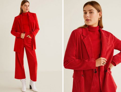 Mango İnce Fitilli Kadife Pantolon - Ceket