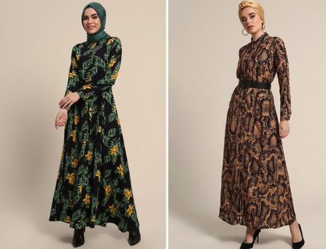 Refka Desenli Gömlek Elbise