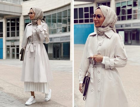 Aybikestil Bej Trençkot Modeli