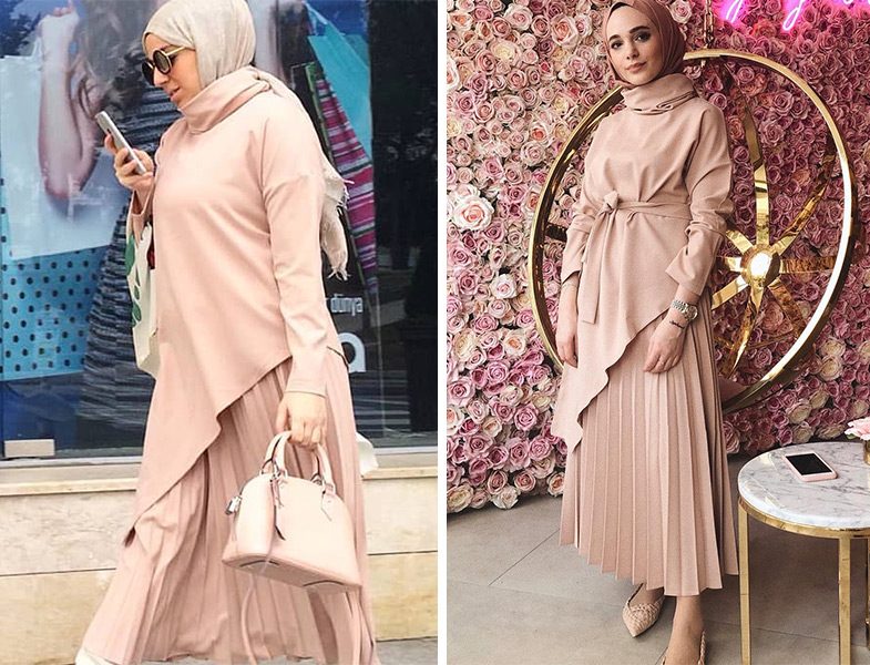 Berrstore Piliseli Etek Asimetrik Tunik Takım
