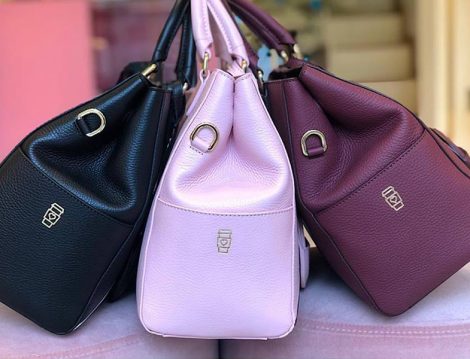 Bloomsbury Signature Tote Bag Pembe-Mor-Siyah Çanta
