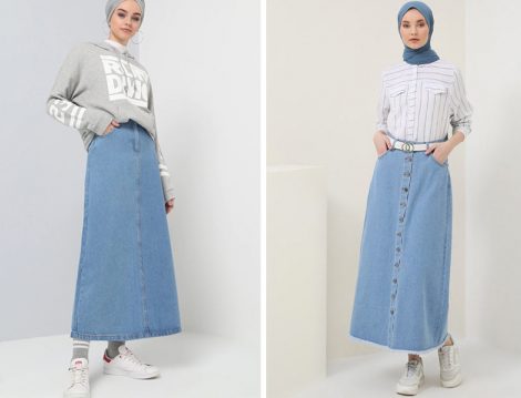 Benin Mavi Kot Etek Modelleri