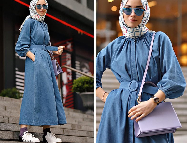 Kadriye Baştürk 2019 İlkbahar Yaz Denim Elbise