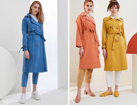Vesna Design 2019 İlkbahar Yaz Renkli Trençkot Modelleri