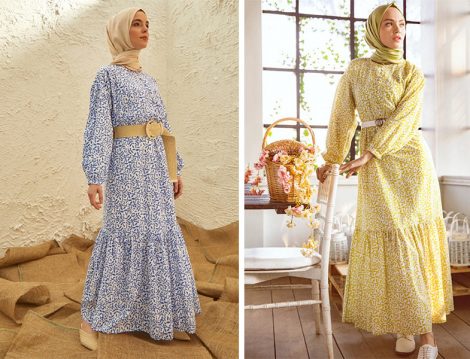 Benin Doğal Kumaşlı Desenli Elbise Modelleri