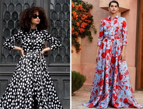 Carolina Herrera Puantiye ve Çiçek Desenli Elbise Modelleri