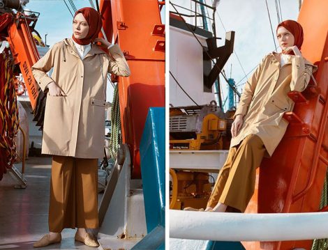 Nihan 2019 Yaz Camel Düşükkol Kapüşonlu Trençkot