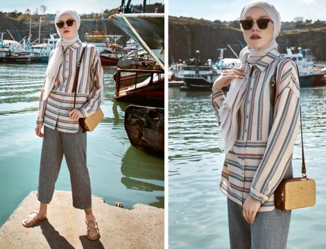 Nihan Giyim 2019 Yaz Çizgili Tunik Modelleri
