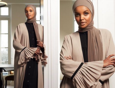 Siyah Elbise & Toprak Tonlu Kimono & Krep Şal