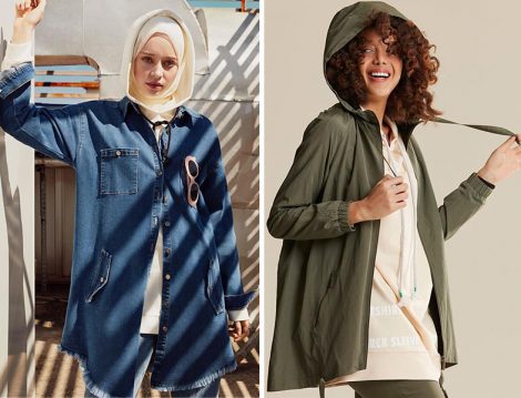 Tuğba Venn 2019 İlkbahar Yaz Denim Gömlek ve Kapüşonlu Yağmurluk