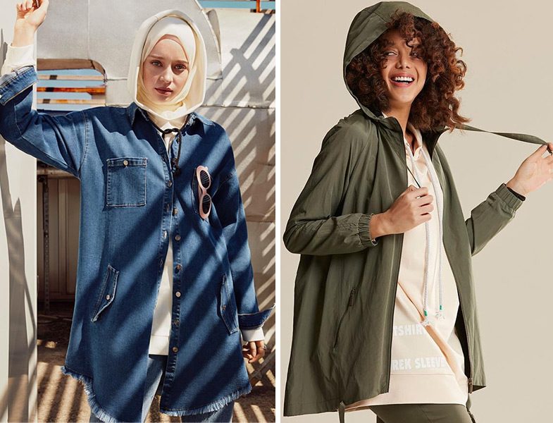 Tuğba Venn 2019 İlkbahar Yaz Denim Gömlek ve Kapüşonlu Yağmurluk