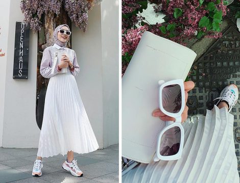 Vesna Desing Piliseli Etek Çizgili Gömlek
