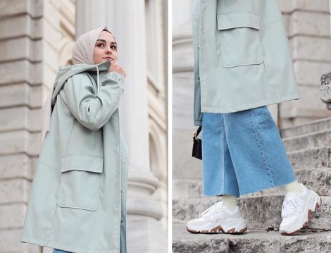 Zara Su Yeşili Kapüşonlu Ceket