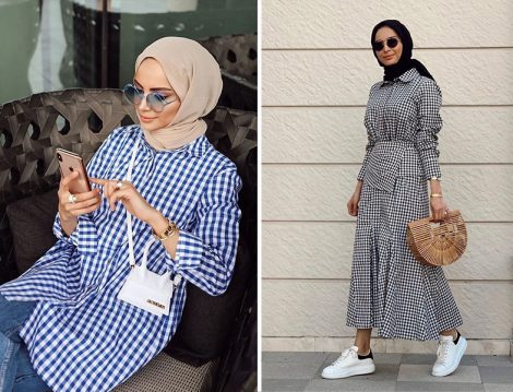Betül Gedik Pötikare Desen Elbise ve Tunik Kombinleri