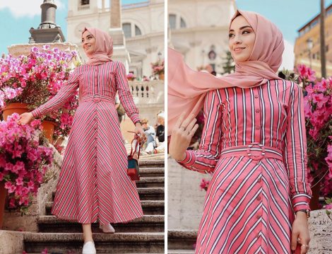 Vesna Design Çizgili Elbise