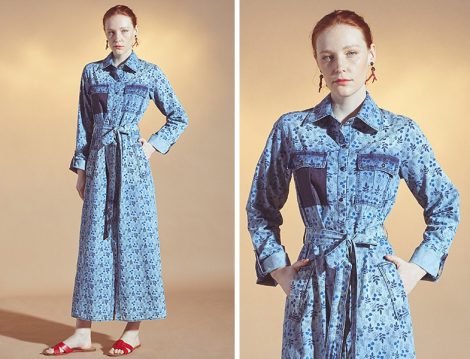 Latifa Mavi Denim Elbise