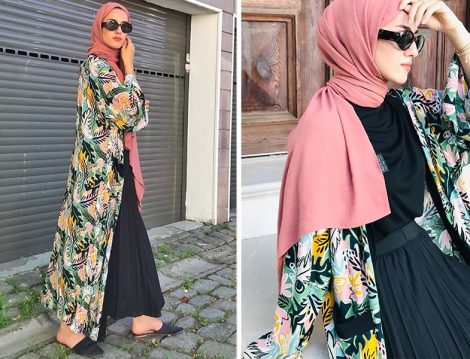 Meve Selin Kaleli Desenli Kimono