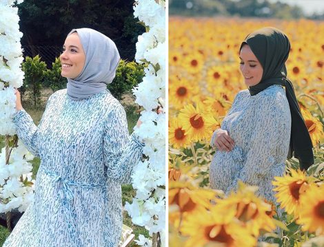 Zümra Bolat Tesettür Hamile Elbise Kombini