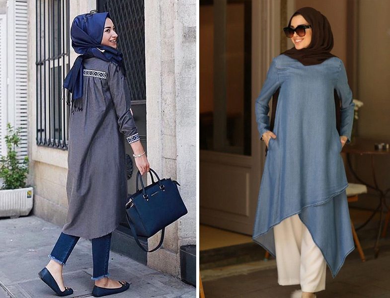 Gestuel Design Füme Etamin Tunik - Neways Mavi Kot Tunik