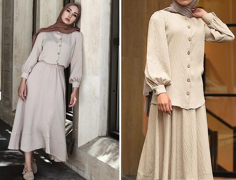 Hooop Store Bej Etek & Bluz Takım