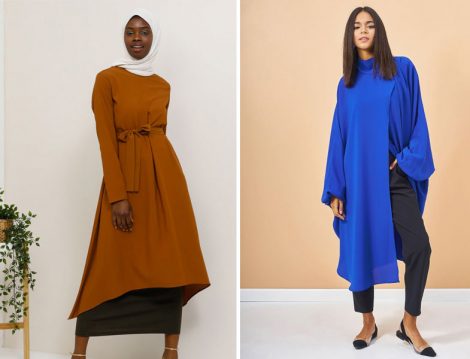 Tavin Asimetrik Kesim Tunik - Eda Atalay Saks Ferace Tunik