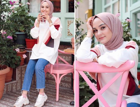 DeFacto Gül Renk Bloklu Sweat Tunik