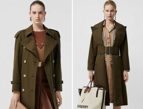 Burberry 2019-2020 Haki Trençkot